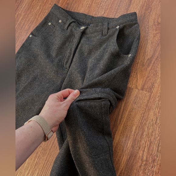 WOOLRICH High Rise Wool Straight Leg Trousers Heritage Minimalist Dress Pants 6 - Picture 6 of 14